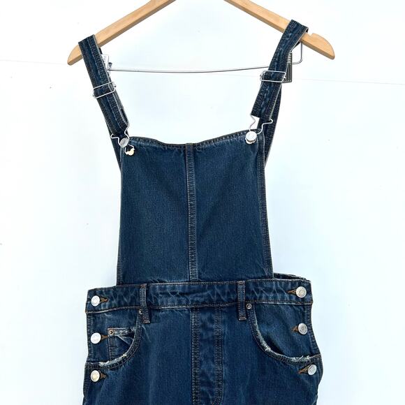 New GRLFRND Sadie Wide Leg Dark Goleta Wash Overalls Jean Denim Size 27 - Picture 4 of 12